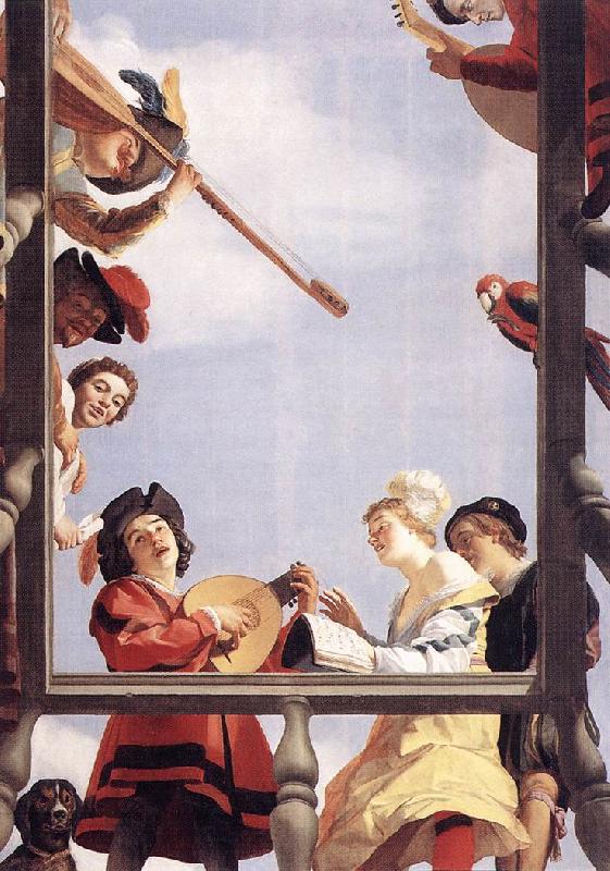 HONTHORST, Gerrit van Musical Group on a Balcony sf oil painting image